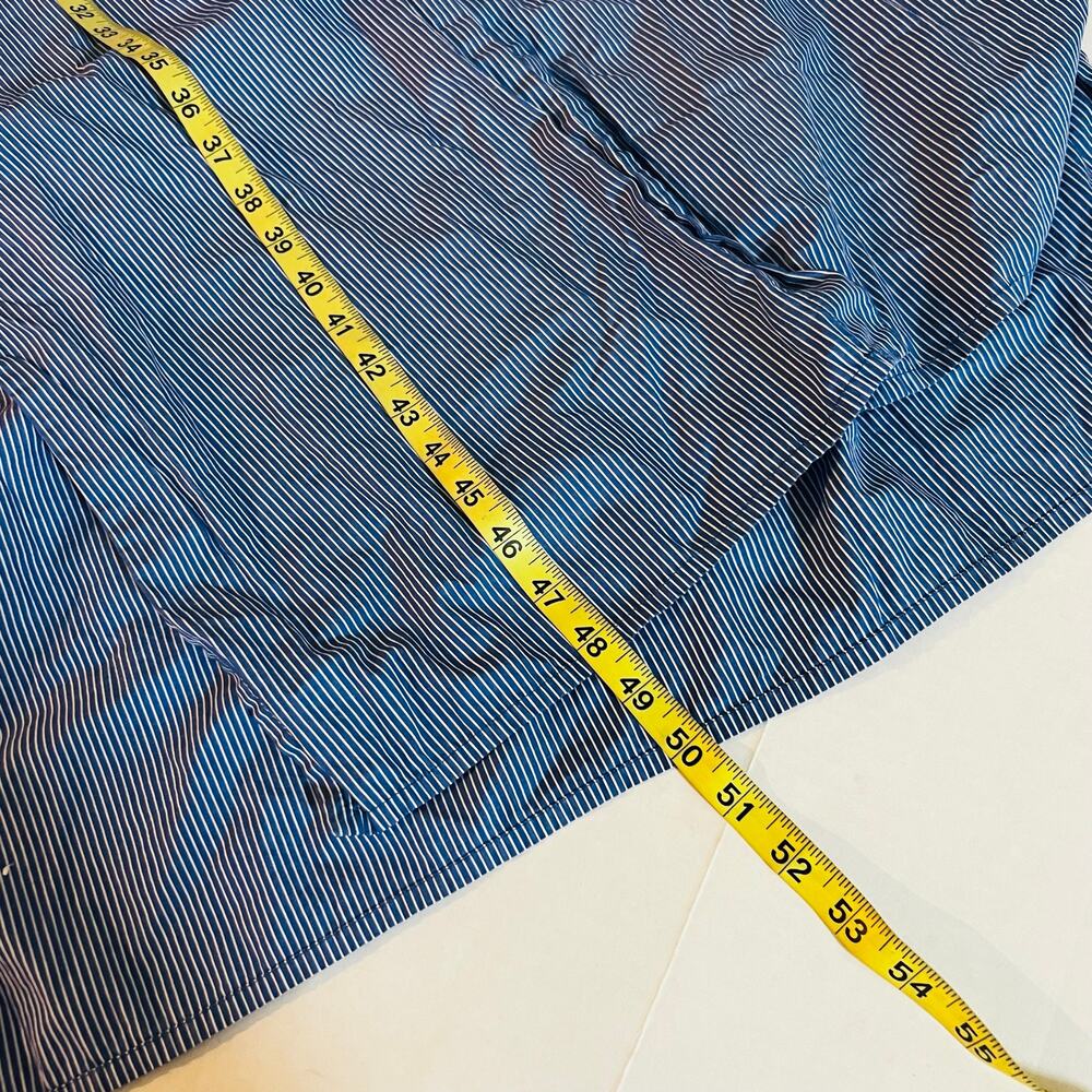 Zara Striped Button Up Cap Sleeve Midi Dress Size M Medium Blue - Picture 7 of 8